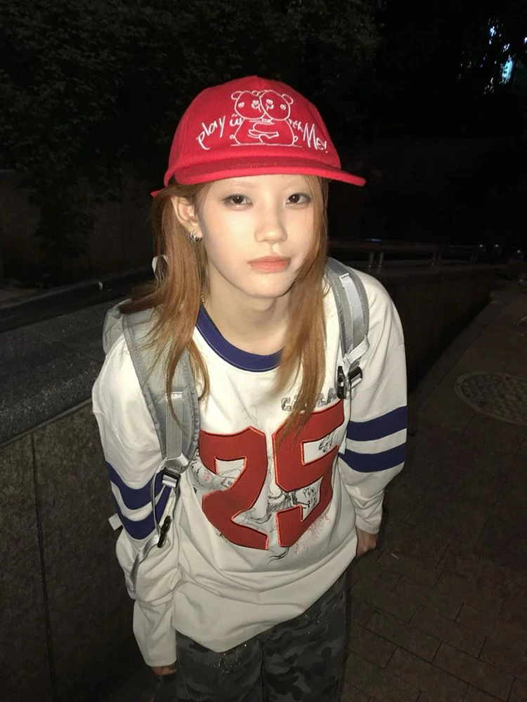 美式复古贴布刺绣长袖T恤女秋季2025新款宽松休闲运动风早秋上衣