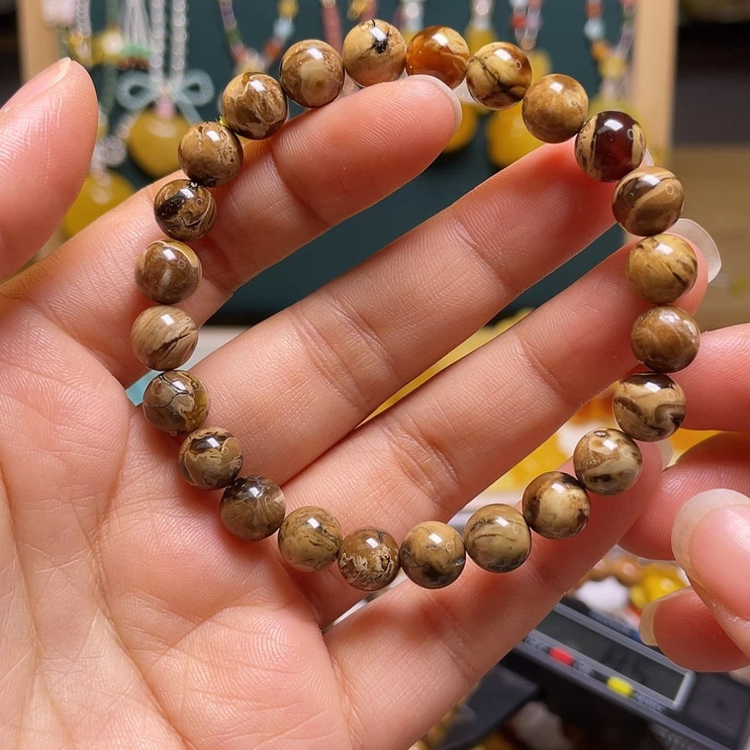 琥珀未镶嵌裸石手串