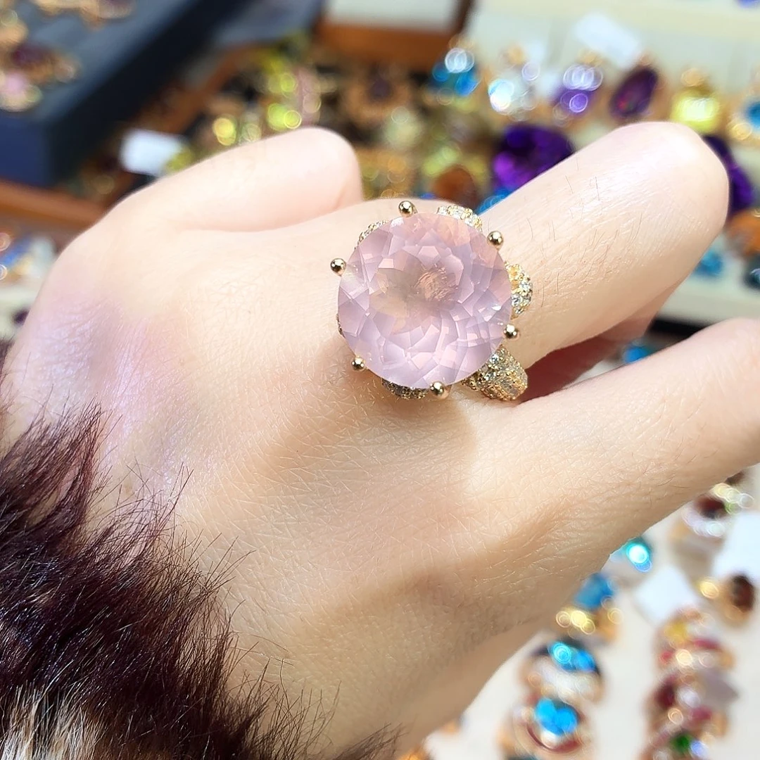 戒指银S925镶嵌水晶