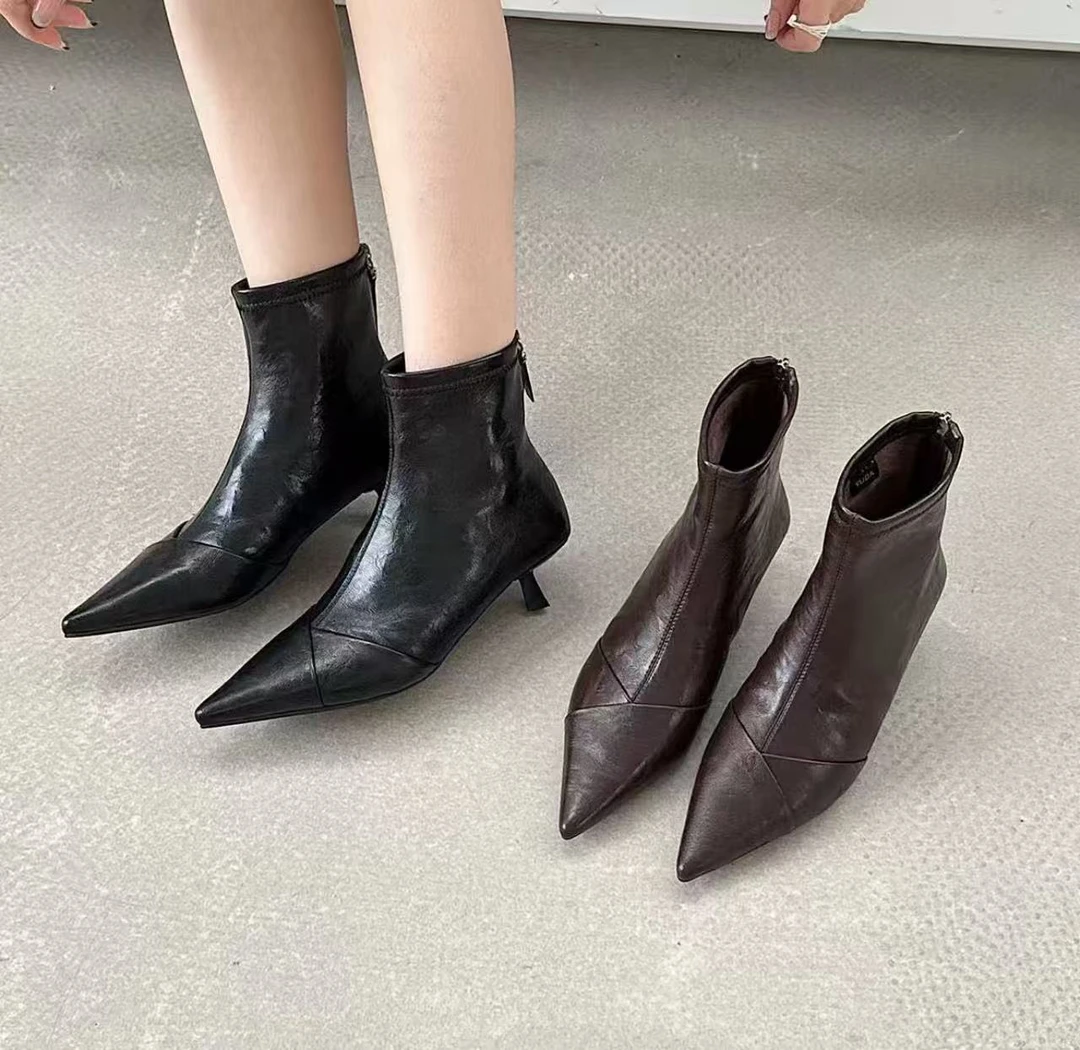 w770-2秋冬款时尚小猫跟小短靴