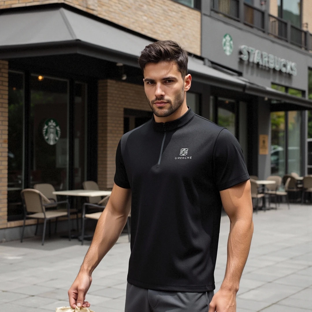 2025夏季新款男士经典速干短袖透气百搭高弹5503