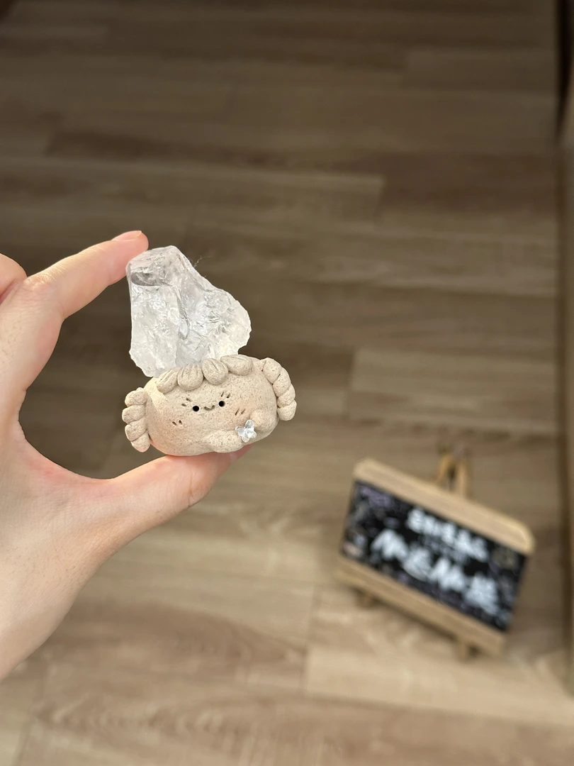 水晶小豆丁可爱白阿塞原石