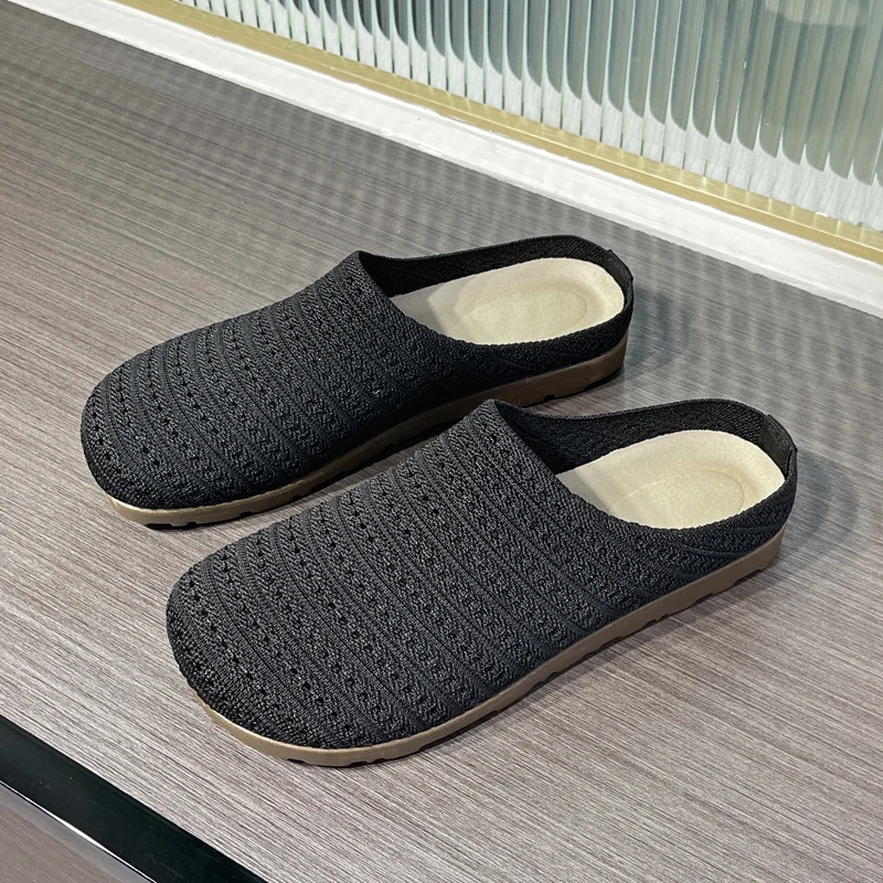 布鞋女2025夏季平跟舒适包头拖软底软面防滑凉拖透气百搭休闲布鞋