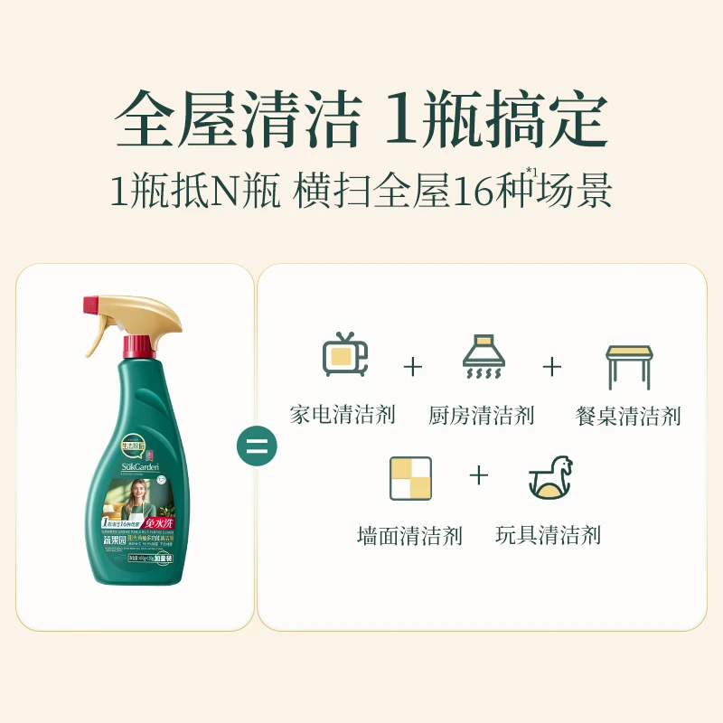 【加量装 全屋清洁】蔬果园厨电油污冰箱除菌抑菌清洁剂免水洗喷雾