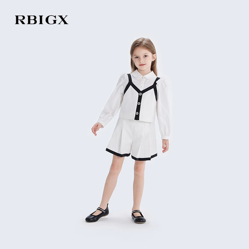 RBIGX瑞比克童装2025春季新款女童马甲儿童小香风甜美淑女背心