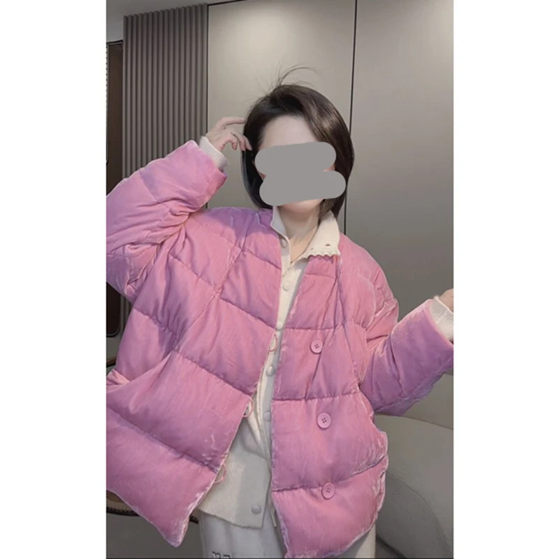 《艳紫粉》加厚保暖外套女2026冬季时尚潮流简约上档次女士款棉服