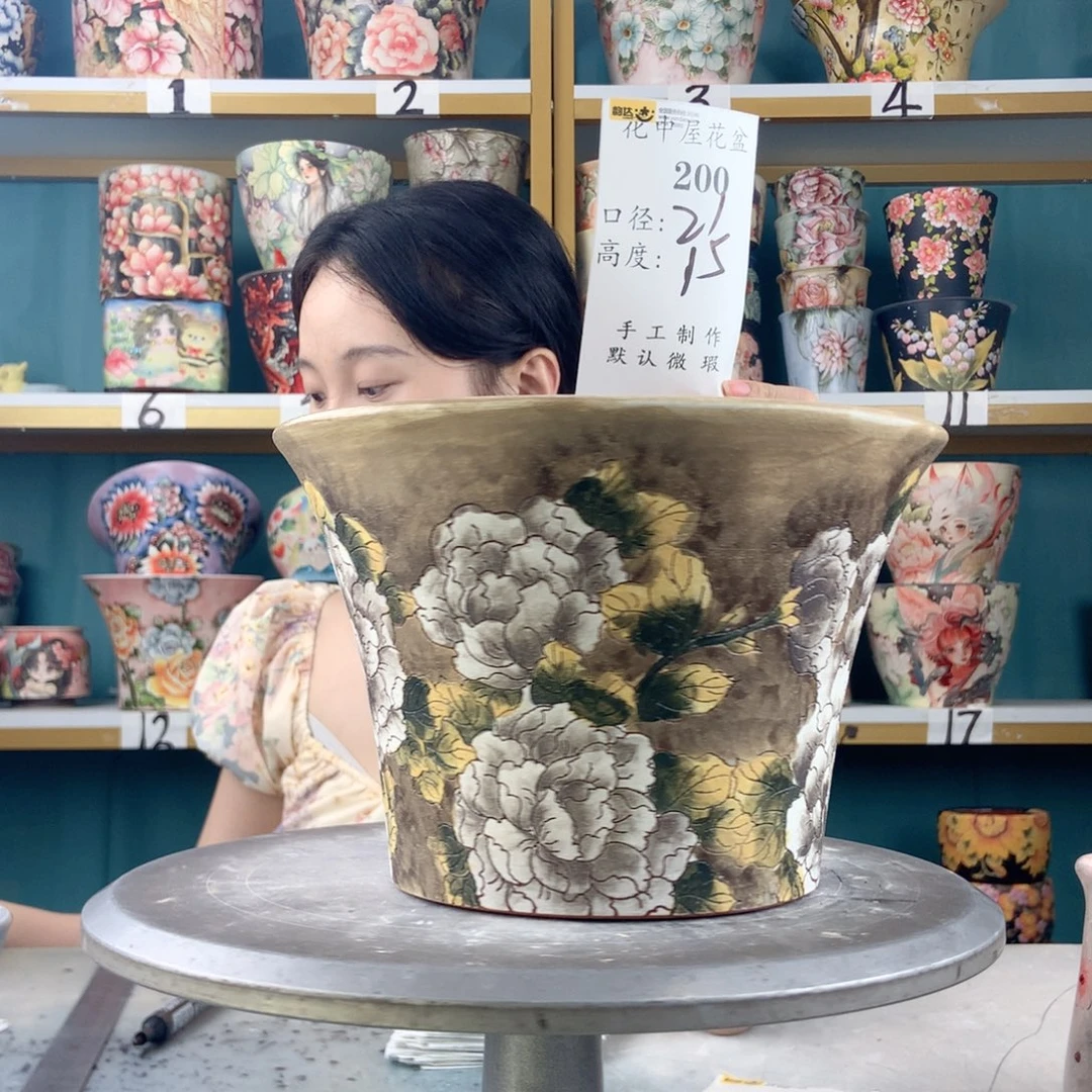 景德镇手工花盆200