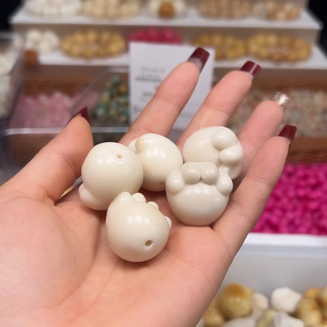 菩提根/象牙果手串微瑕菜猫爪10颗有裂