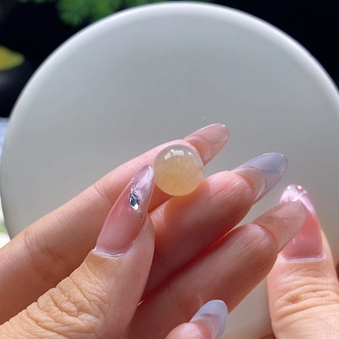 颈饰未镶嵌翡翠翡翠西柚色圆珠12.2mm
