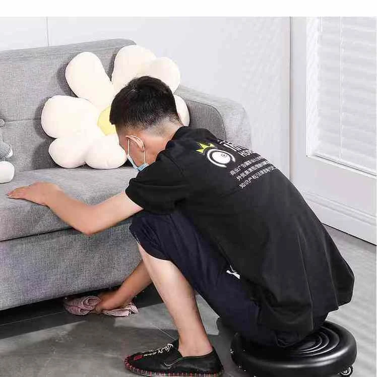 滑轮矮凳家用美缝简约带轮子小凳子擦地修脚移动小板凳带娃学步凳