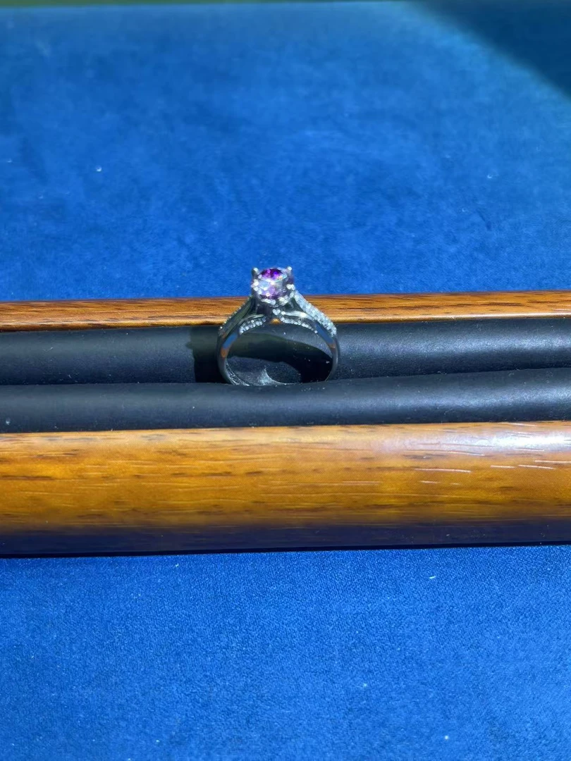 a2848白托紫四爪开口戒指多样性发货