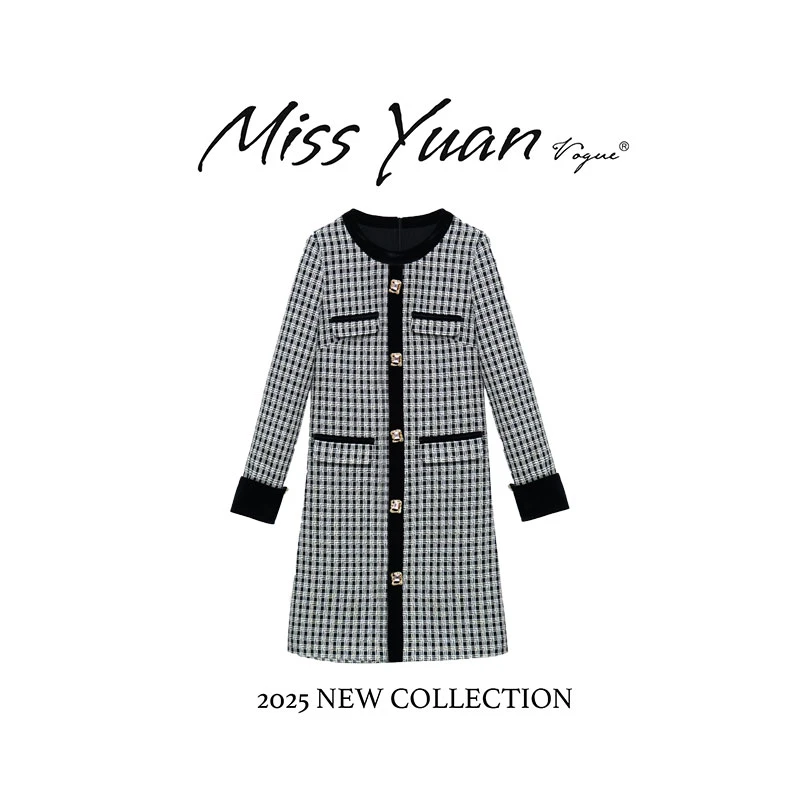 M.Y媛总 2025新款轻奢显瘦小香风千金感连衣裙女 1MY5005Q