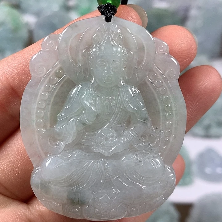 颈饰未镶嵌翡翠时来运转观音福利