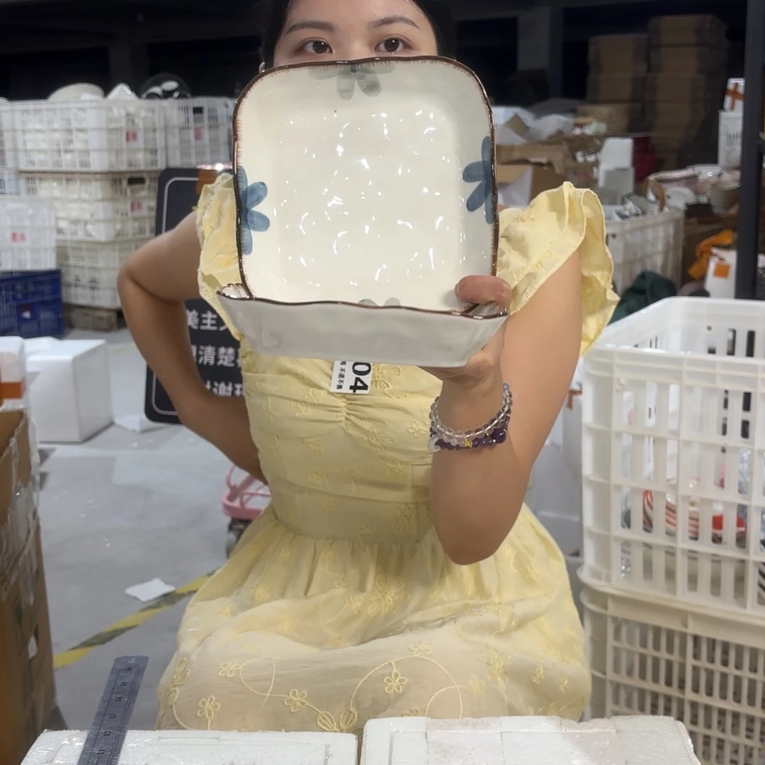 瓷微瑕陶瓷餐具釉下彩2个