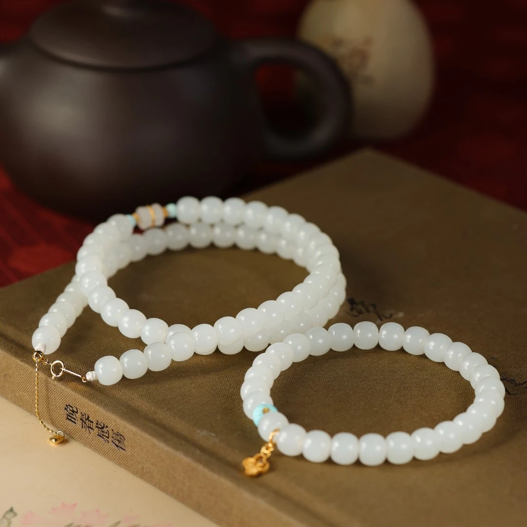 白玉世家流光溢脂/18K金山流水收藏级套装