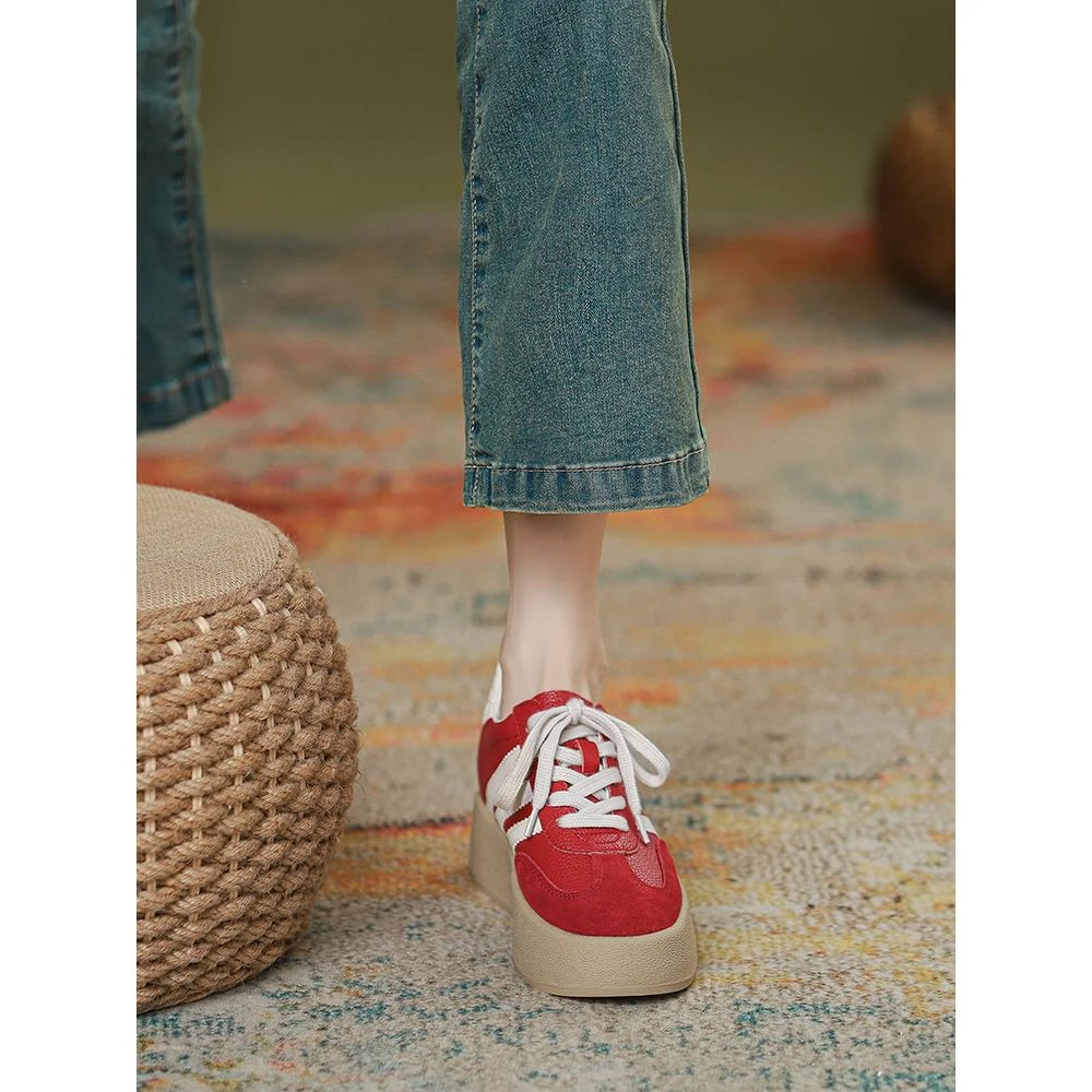 【JTG&SHOES 官方】隐形内高增加8厘米厚底小质感女运动道德训练鞋