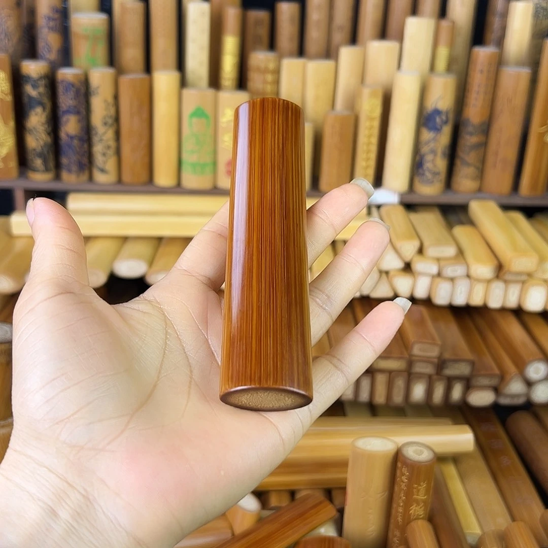 实心玉竹手把件扁