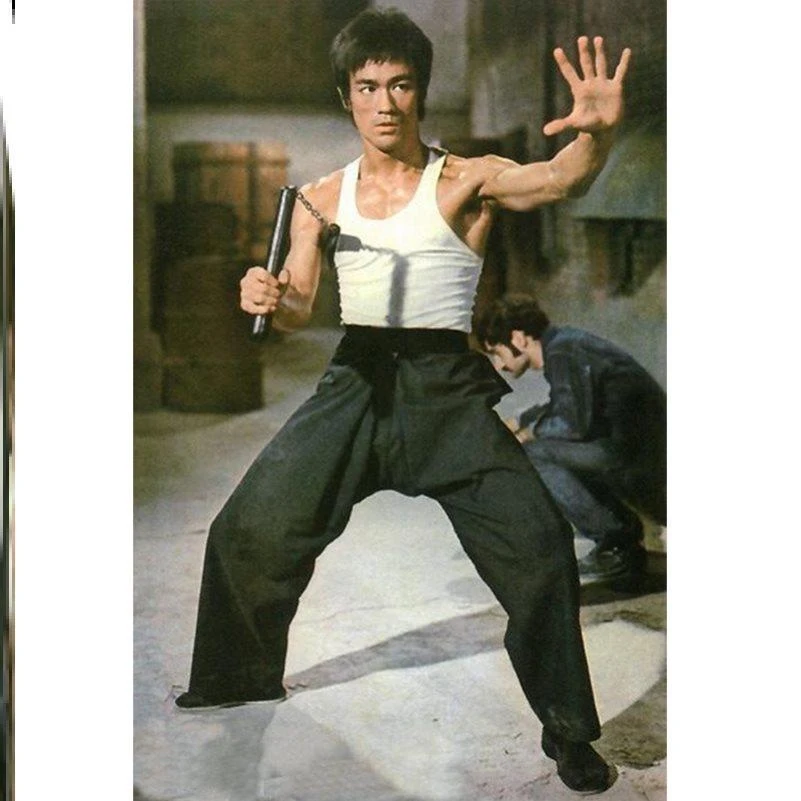 李小龙海报单幅电视肌肉男健身武术功夫房间宿舍墙贴画青年画简约