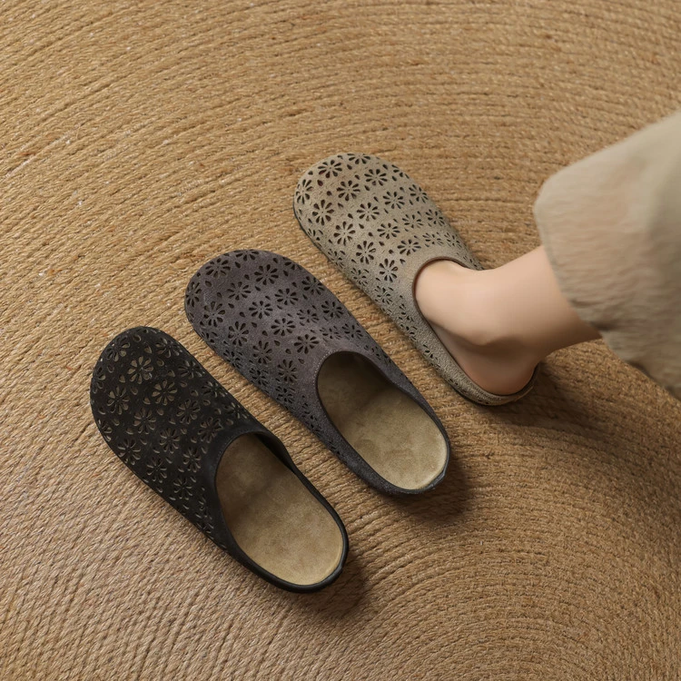 [1.5cm] 法式复古百搭舒适软底包头拖春季简约风时尚勃肯拖鞋1121