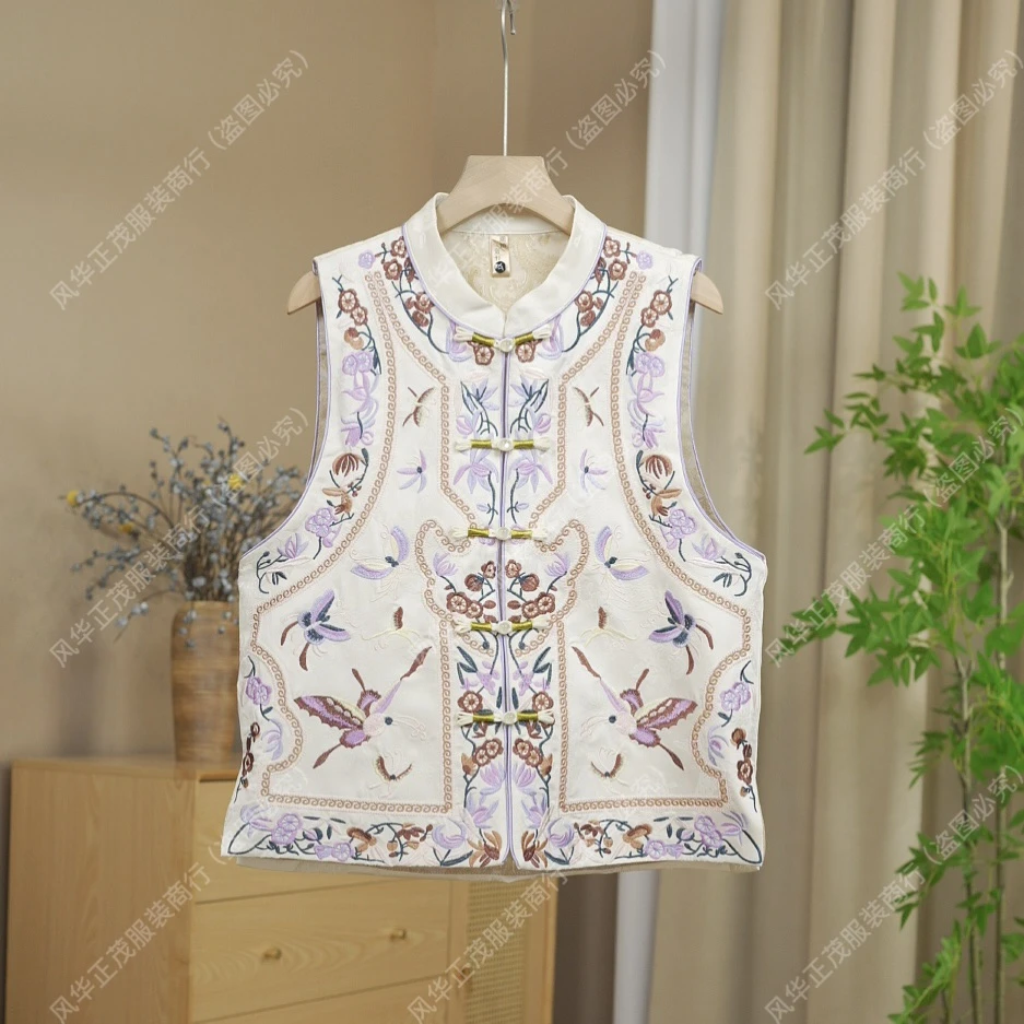 【2108】新中式国风时尚重工刺绣马甲老钱风高级马甲