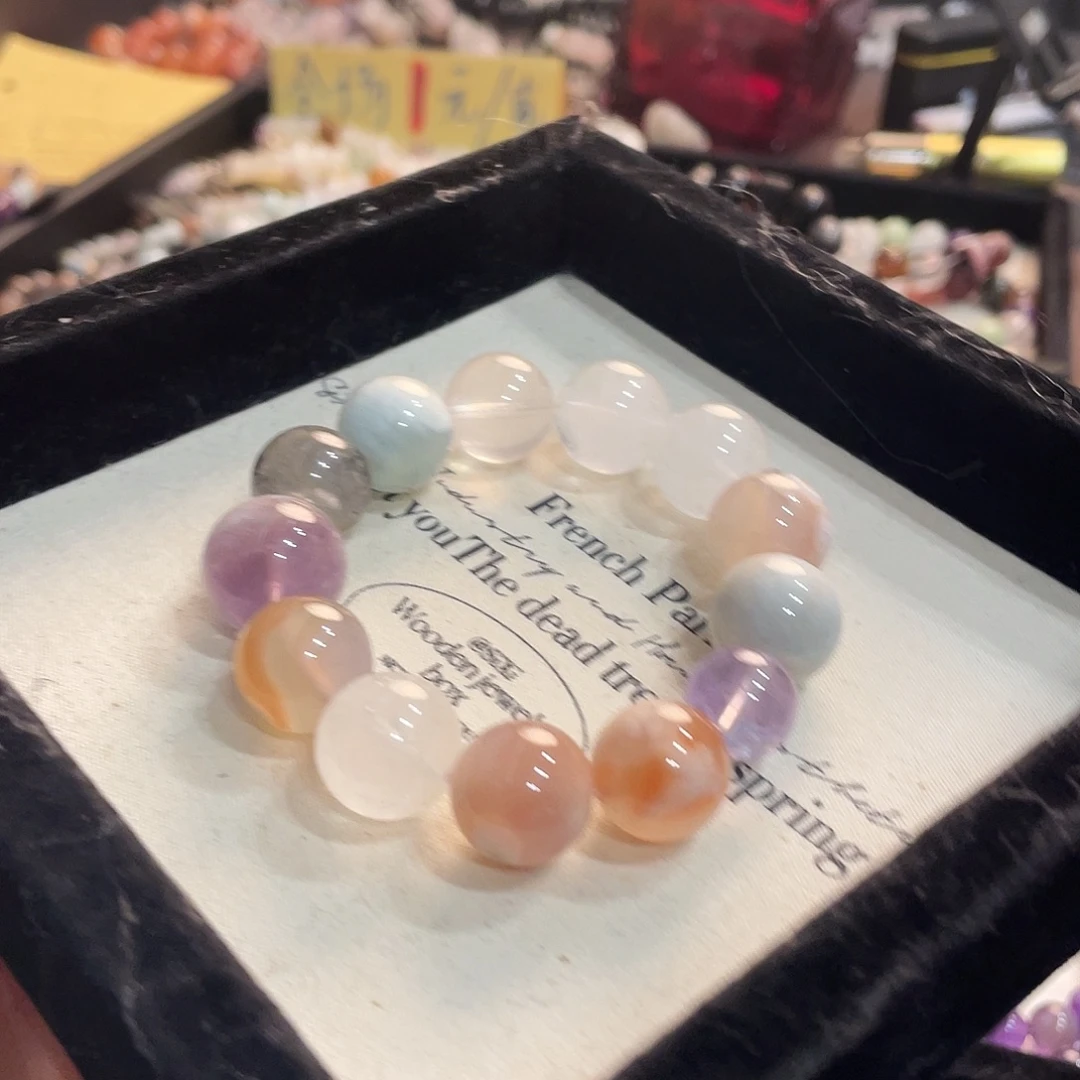 水晶手链未镶嵌紫兔毛