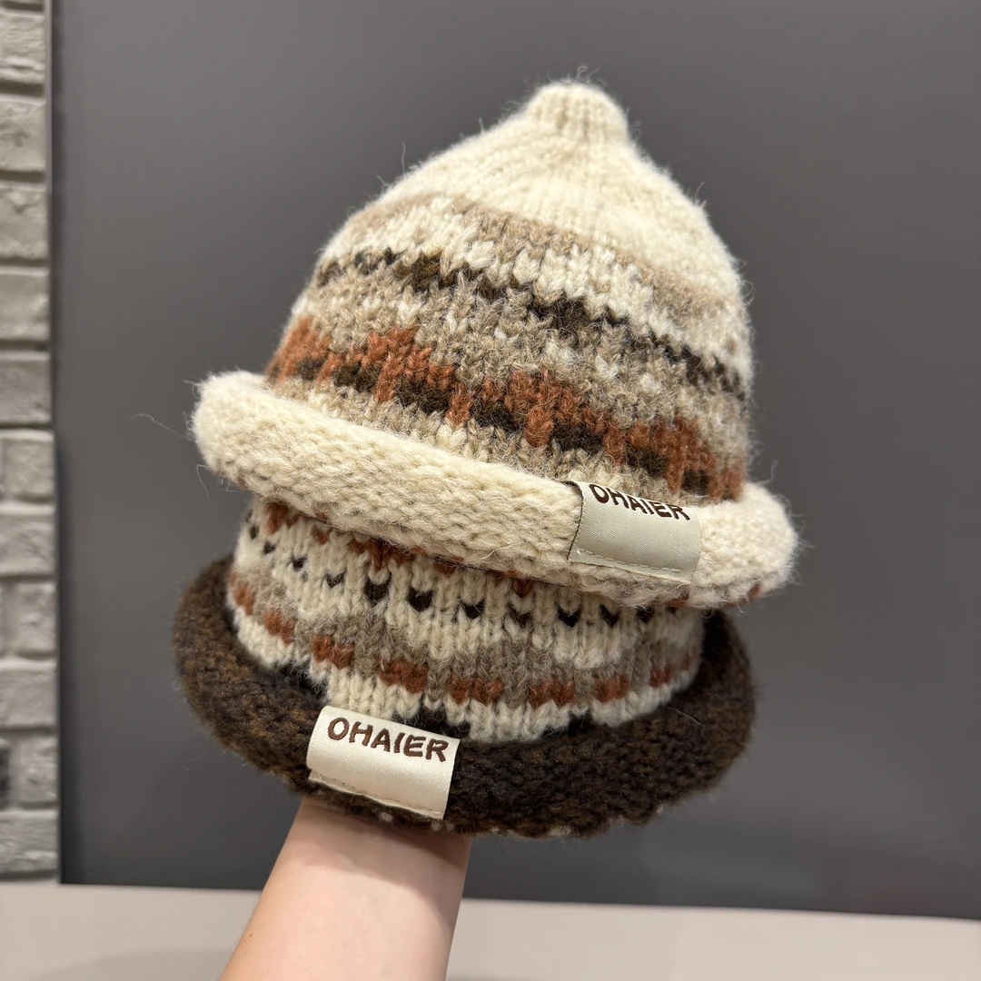 【森系】儿童韩版奶嘴帽宝宝秋冬加厚保暖护耳帽洋气潮流百搭毛线帽