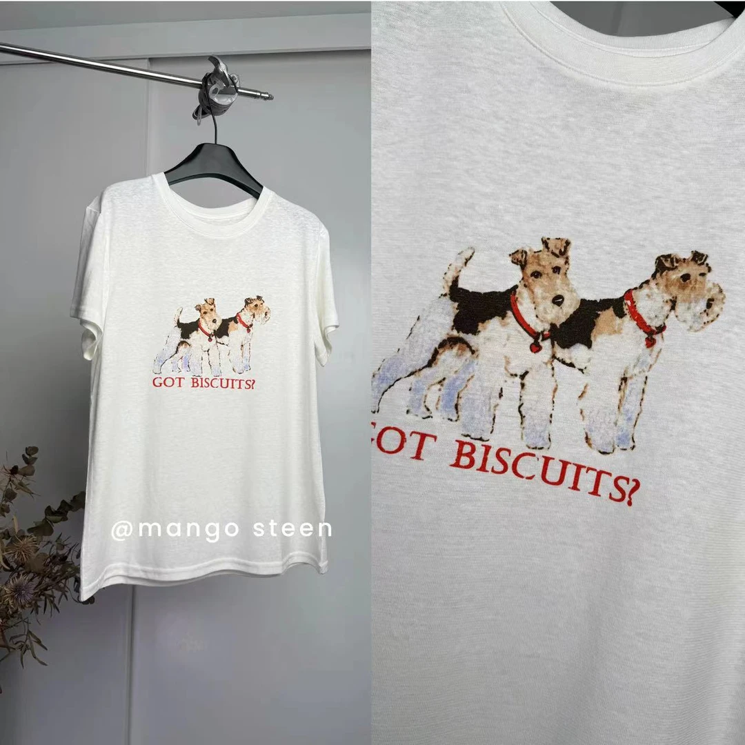 MANGO steen‘s丨汉麻小狗夏日透气T恤I5948