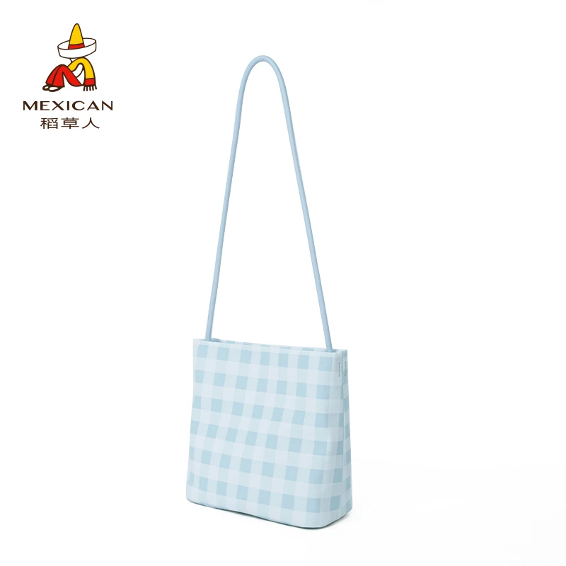 夏季稻草人新品格子手机包单肩斜挎包