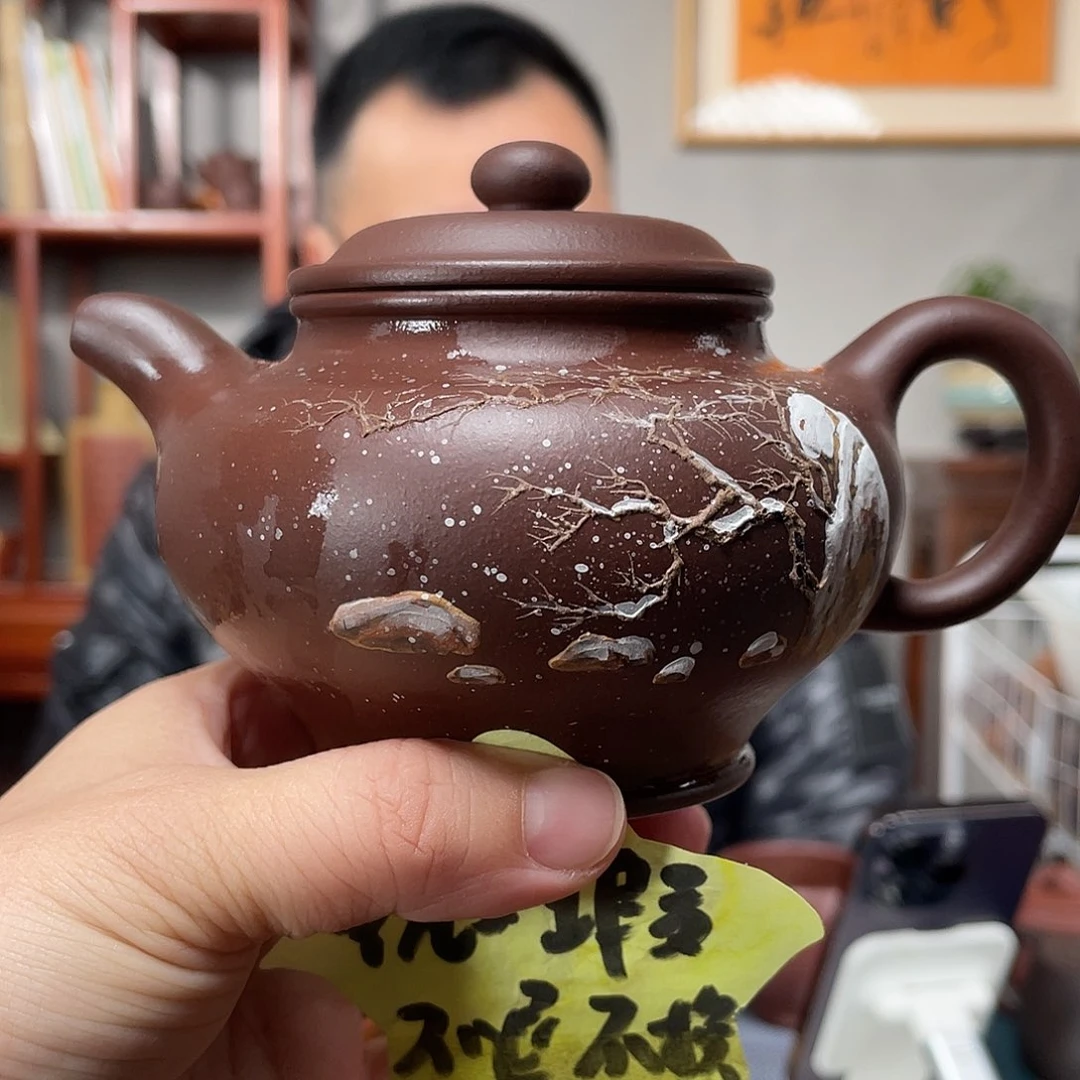 紫泥茶壶拼紫泥掇只