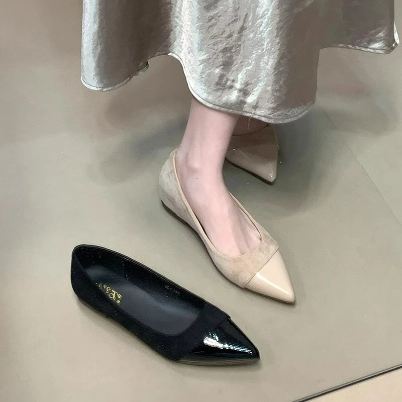 韩版尖头内增高玛丽珍女鞋2025春季新款小个子百搭气质豆豆鞋单鞋