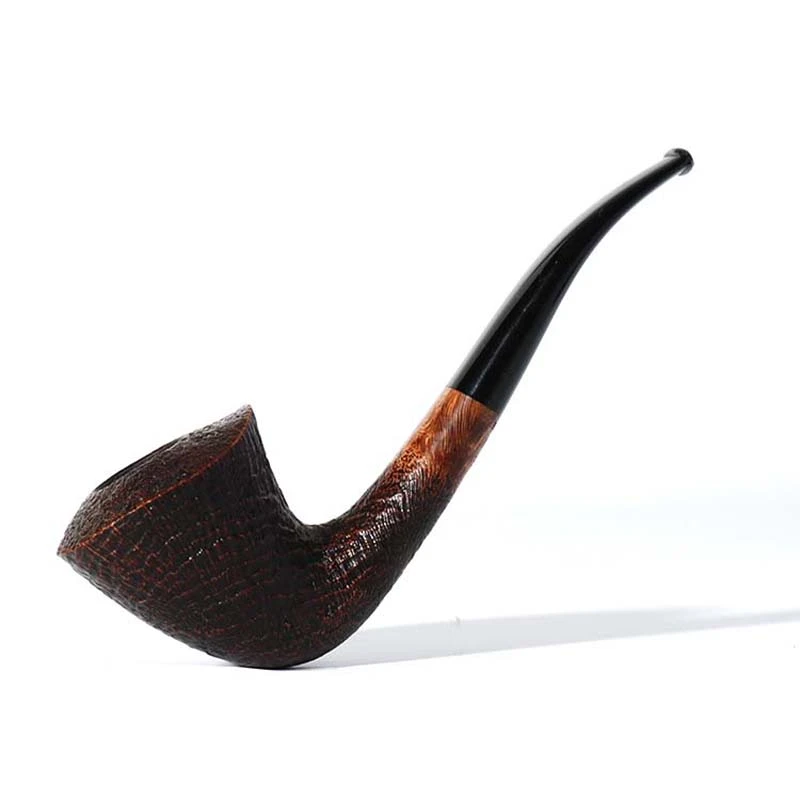 丹麦大师Lasse 拉塞 喷砂都柏林微弯 3mm 手工石楠木烟斗