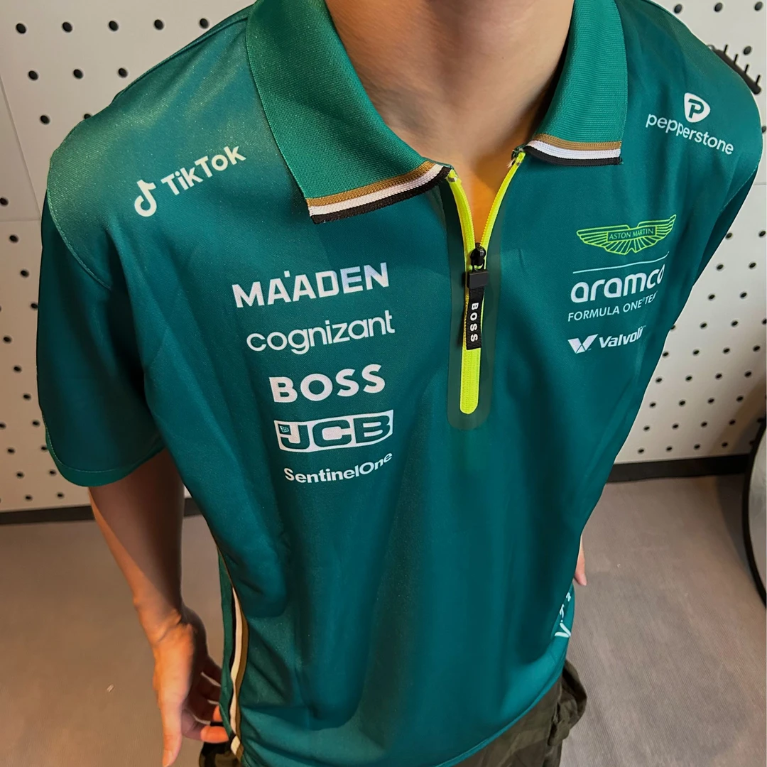 阿斯顿马丁-F1-POLO衫复古日常街头经典时尚百搭男女同款