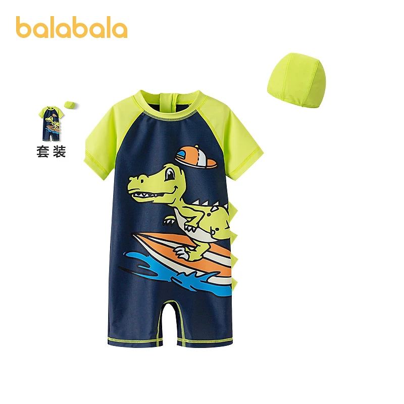 【商场同款】巴拉巴拉儿童连体泳衣男童泳装小童防晒耐氯卡通印花