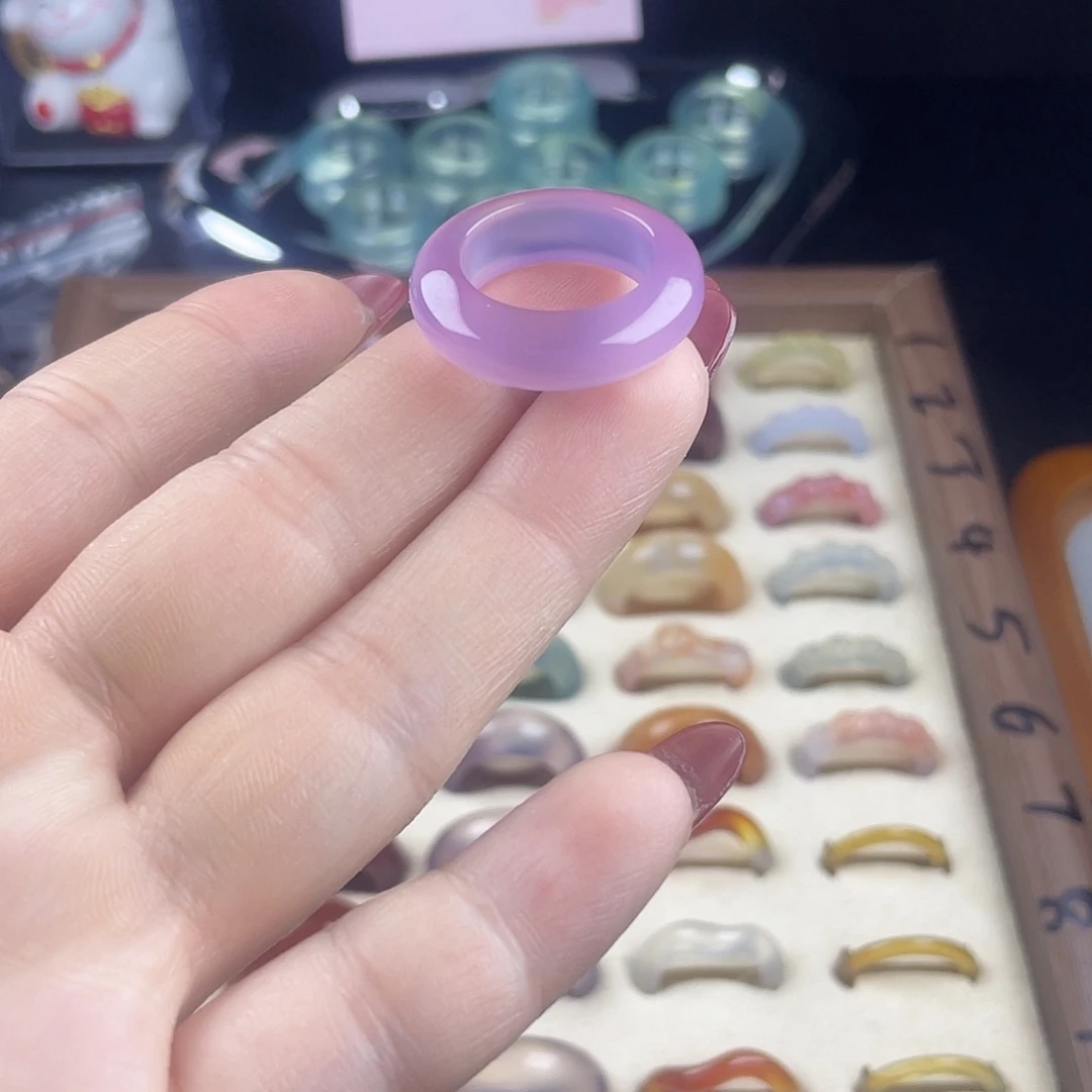玛瑙/玉髓合金戒指港14直径17不退换A02