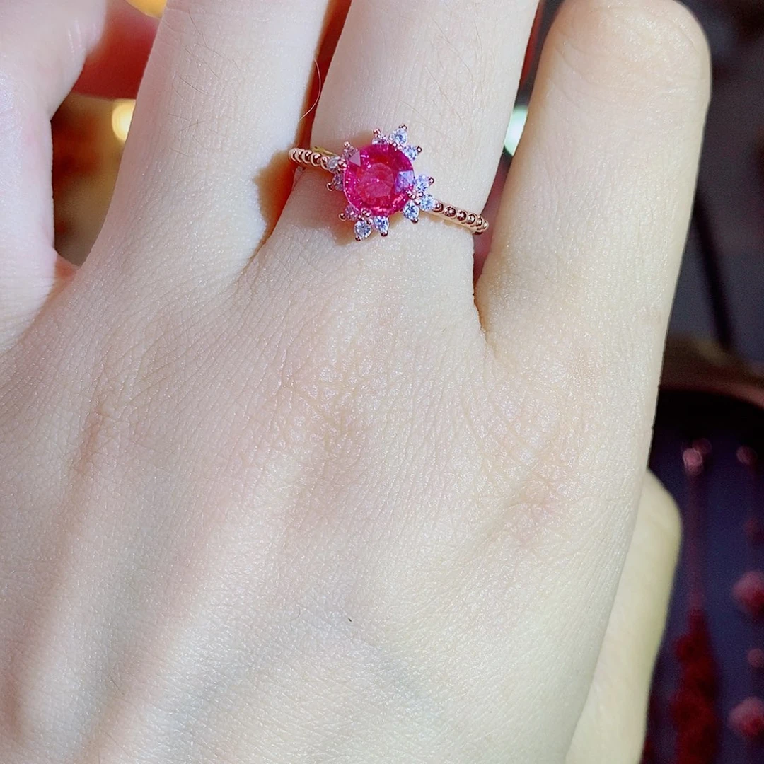 戒指银S925镶嵌碧玺