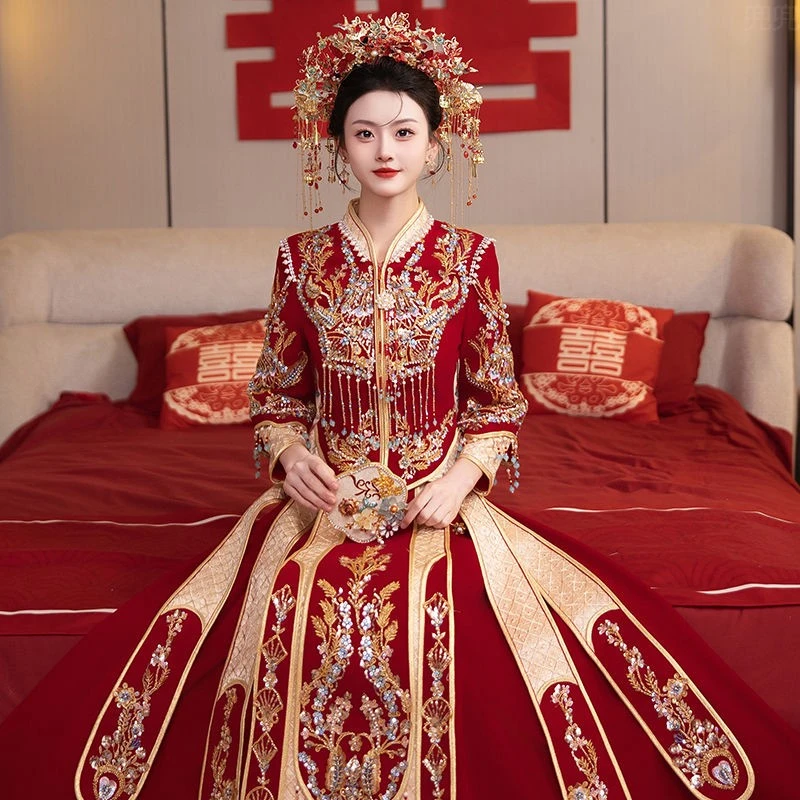 秀禾服婚服2025新款新娘结婚中式礼服嫁衣出阁出嫁高端春季重工款