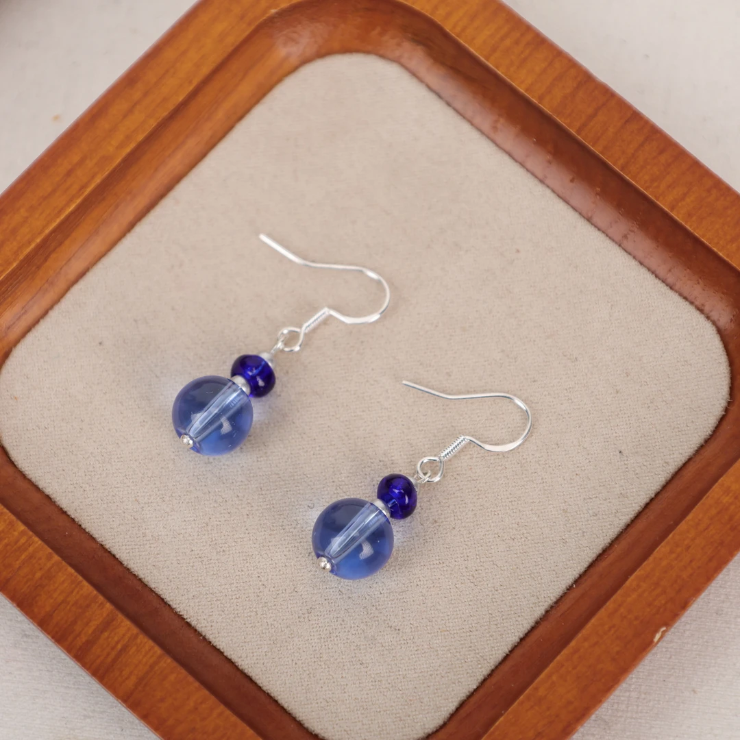 合金耳饰 CY146 蓝色琉璃耳环