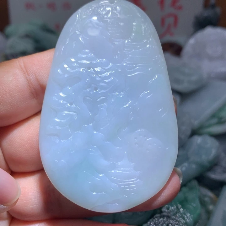 翡翠未镶嵌颈饰保真天然A货翡翠