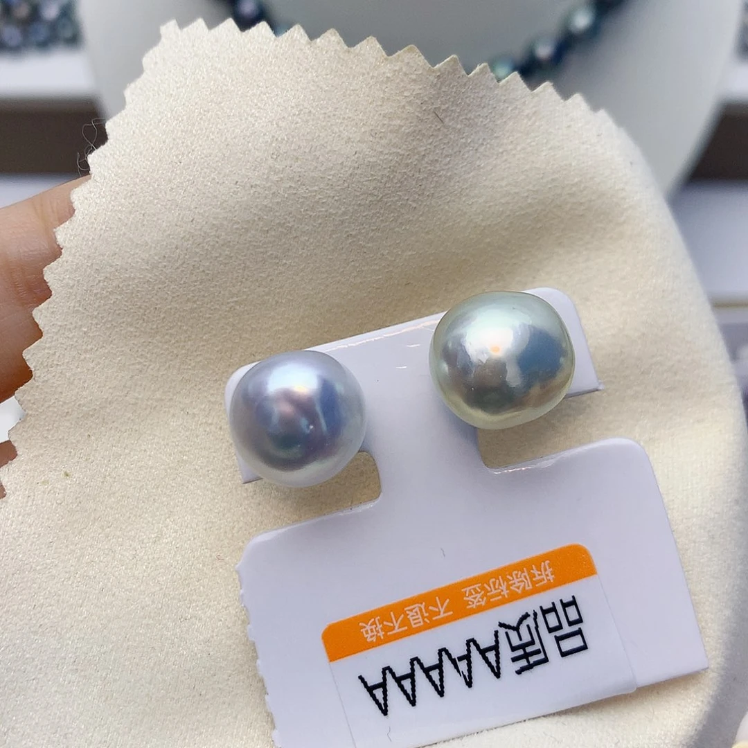 海水珍珠银S925镶嵌耳饰W42