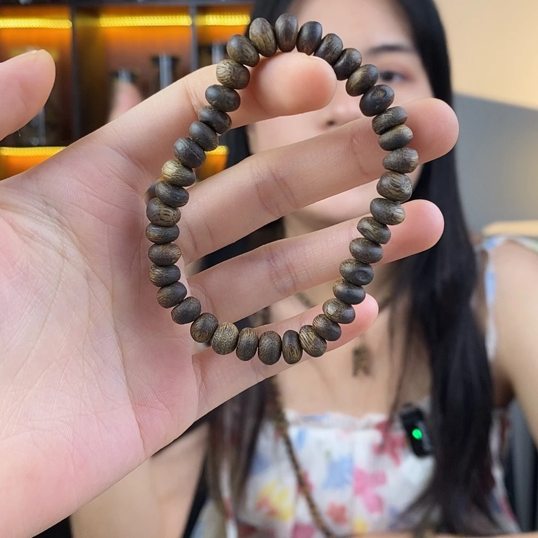 手串沉香海南莺歌绿奇楠小虫漏单圈 多样性发一