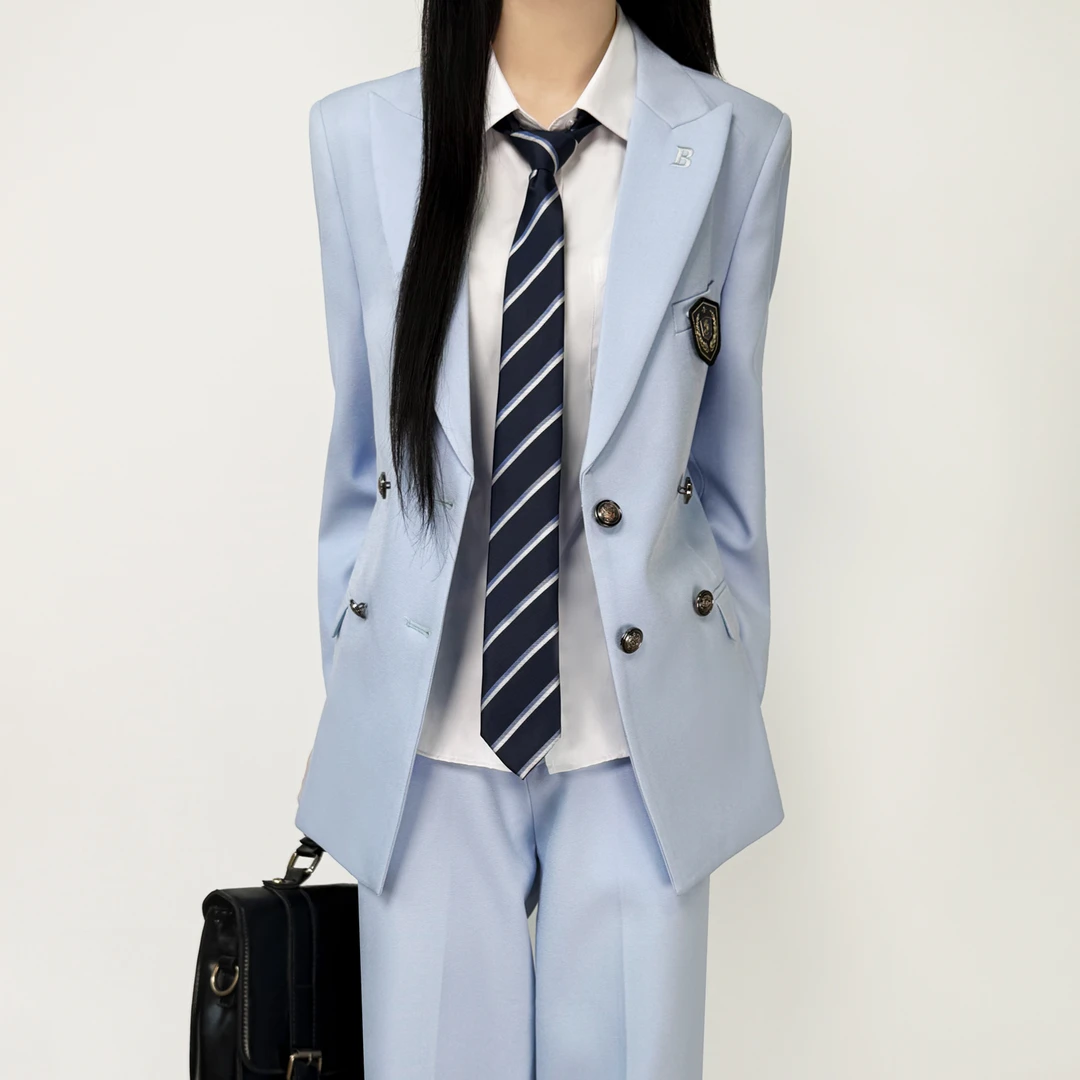木村叔jk日系原创浅蓝色西服女生制服春秋季校供感大学生西装外套