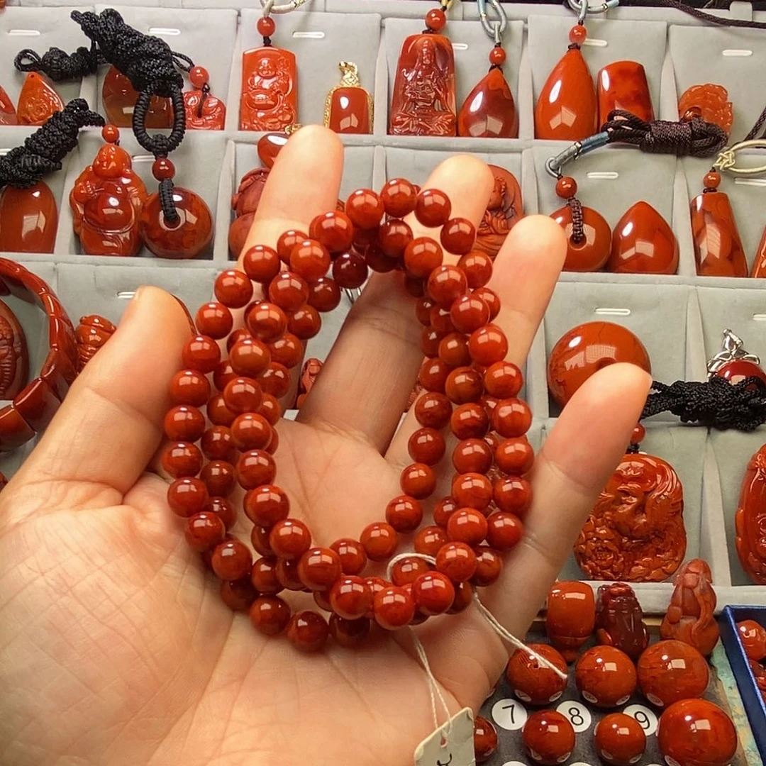南红玛瑙7+佛珠未镶嵌