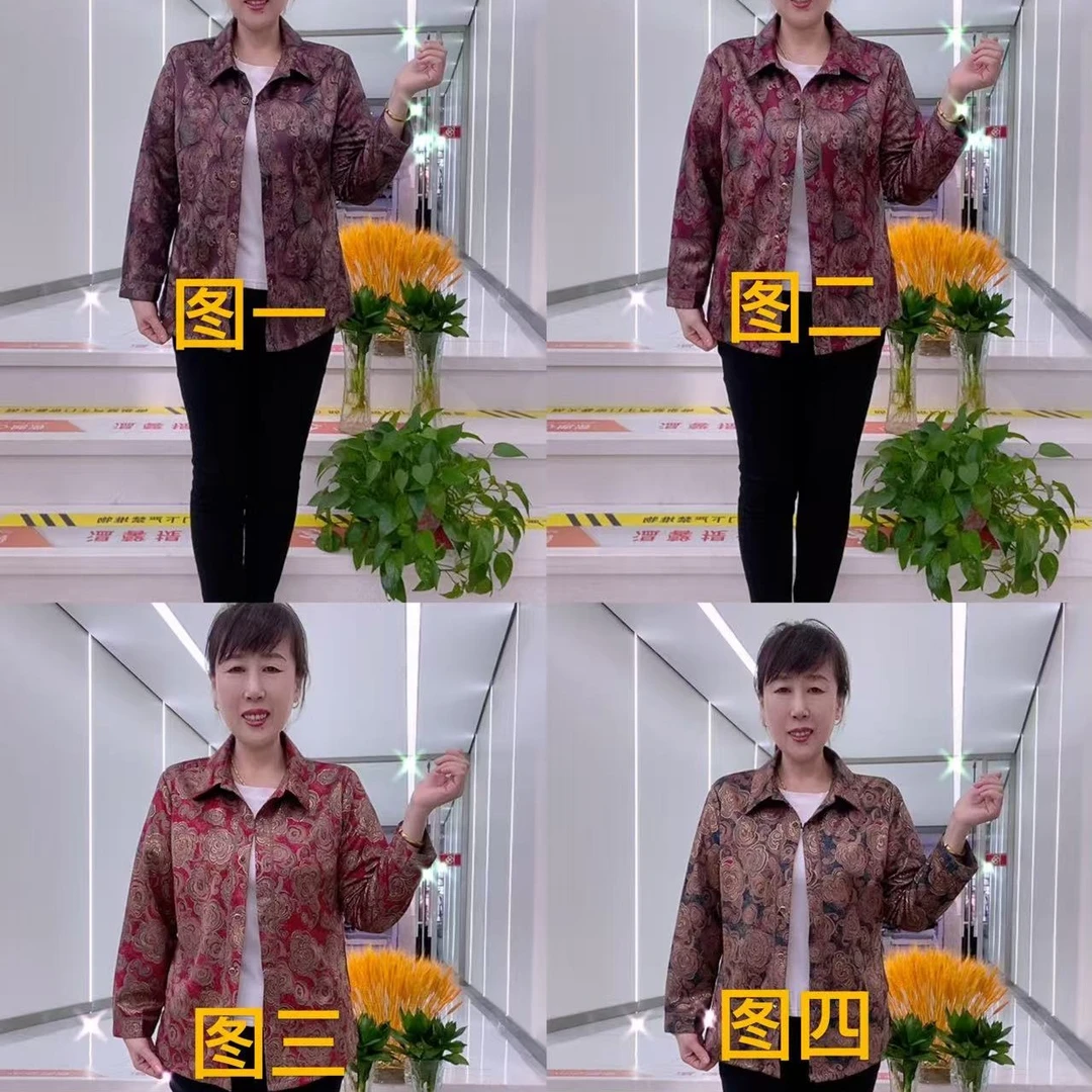 中老年女装碎花宽松开衫上衣适合妈妈奶奶日常穿着