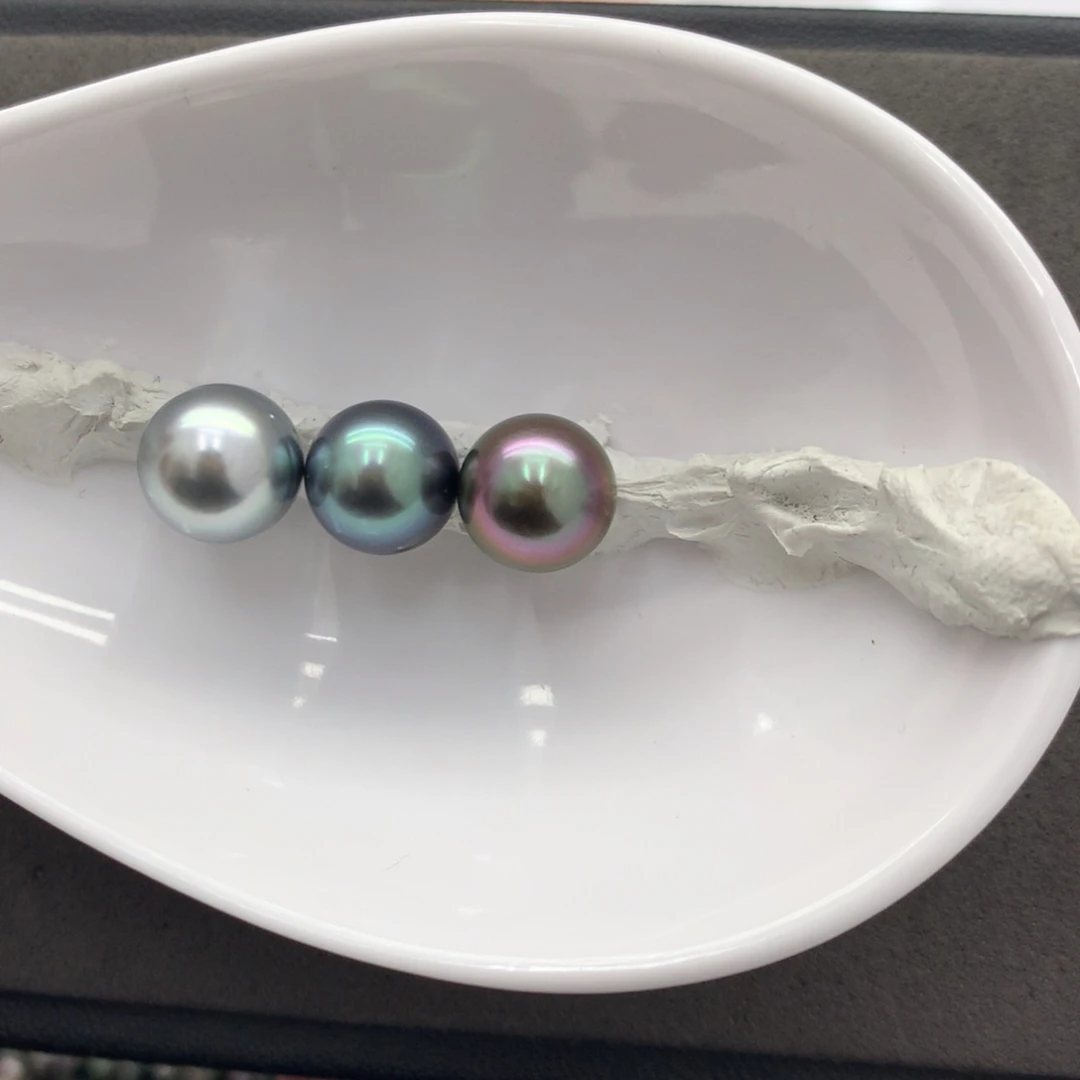 海水珍珠裸珠9+三珠吊坠不退换