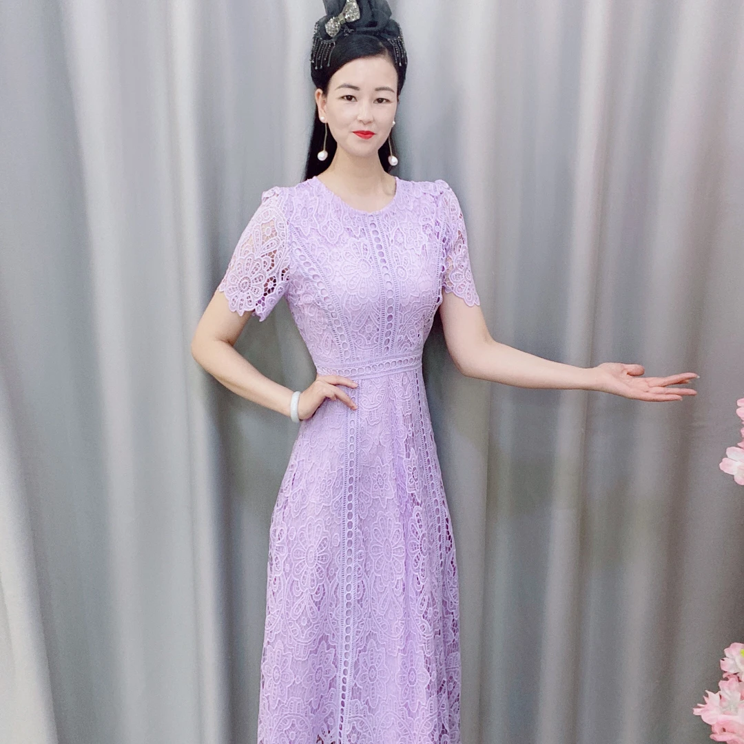 2025新款女装夏季短袖修身显瘦小香风连衣裙