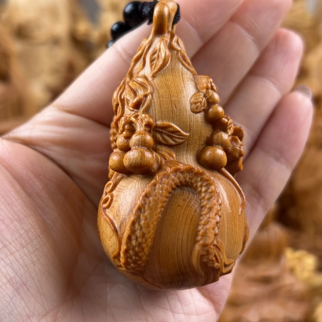 柏木（崖柏）崖柏木龙葫芦木雕工艺品