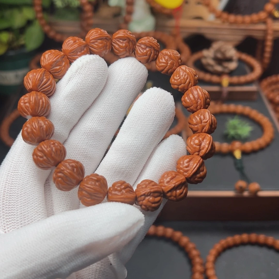 吊坠桃核爱****鸟1.4顶货双脊龙手串