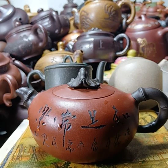 紫砂茶壶宜兴原矿红皮龙柴烧手工350cc紫砂壶