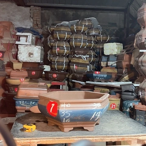 紫砂花盆六方一个