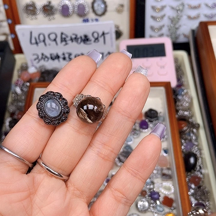 紫晶耳饰银S925镶嵌盒子